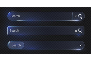 Glass search bar. Transparent, a Technology Illustration by Frogella