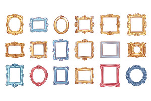 Cartoon Blank Picture Frames Set, an Illustration by LadadikArt