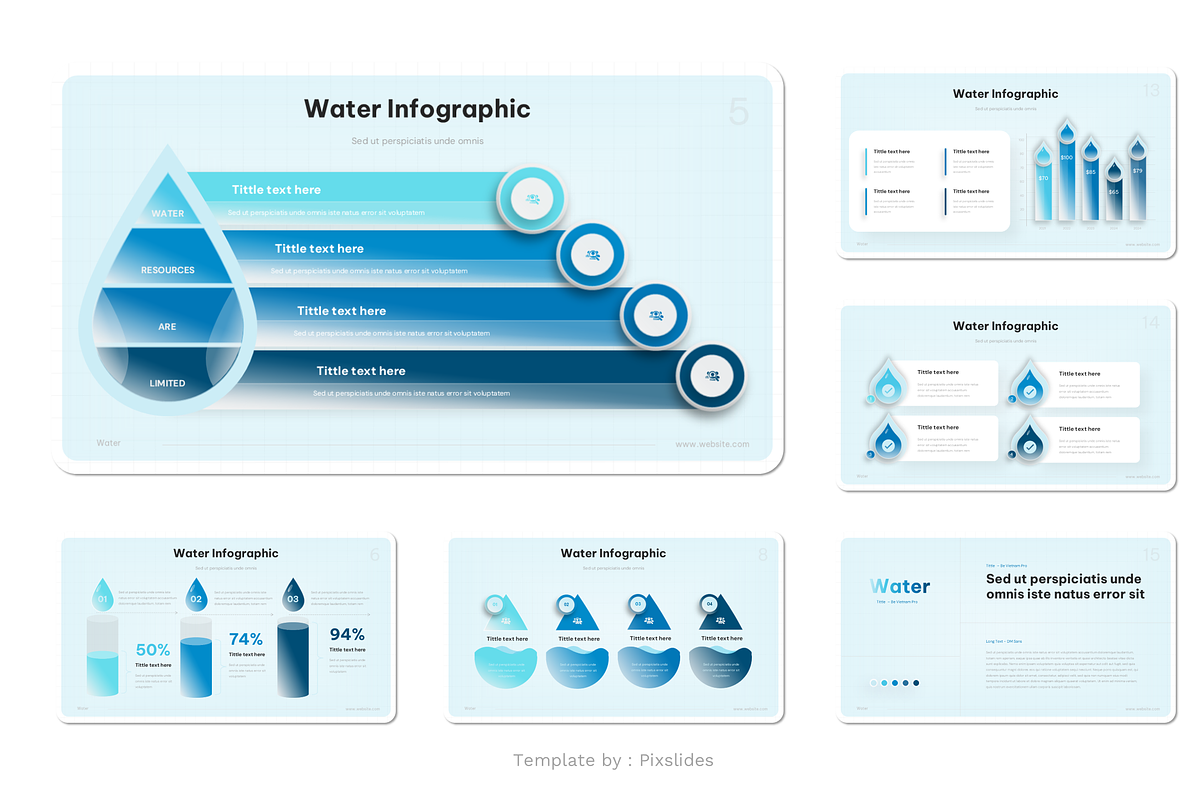 Water Infographic Presentation, a Presentation Template by Pixslides (Photo 4 of 4)