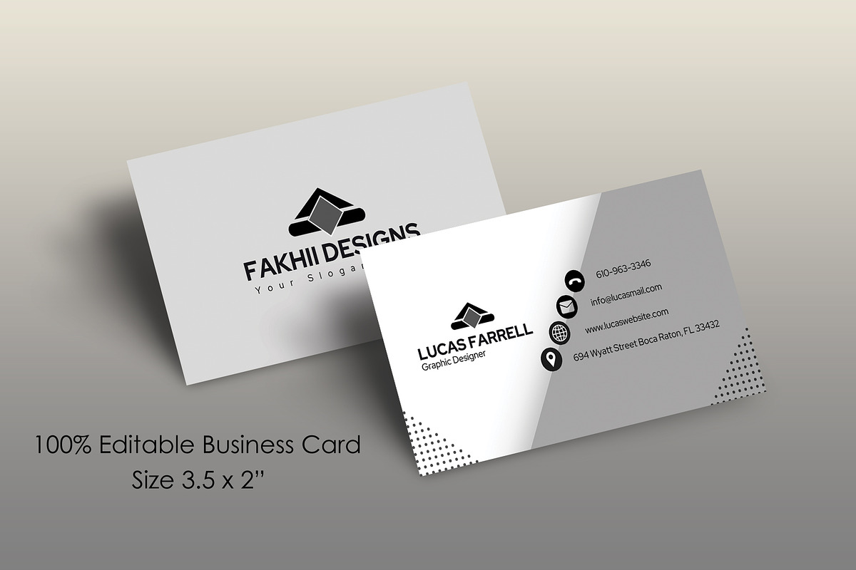 Minimalist Business Card Design, a Business Card Template by FakhiiDesigns (Photo 2 of 3)