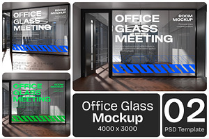 Office Glass Meeting Room Mockup, an Advertising Mockup by Permadi Creative
