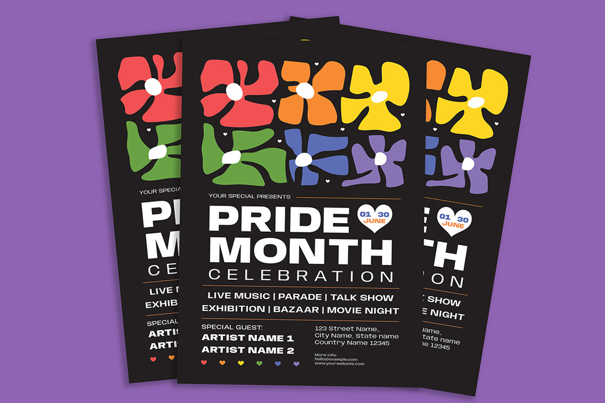 Pride Month Celebration Flyer, a Flyer Template by Gumico Studio. (Photo 3 of 3)