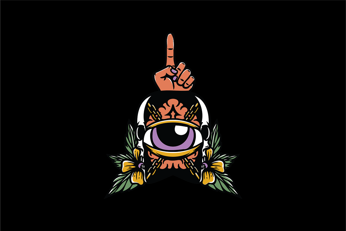 Eye and Finger with Floral Elements, an Object Illustration by nomlimo.com (Photo 1 of 3)