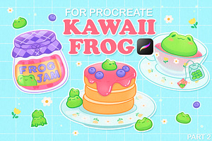 Kawaii Procreate Stamp Brushes Frog