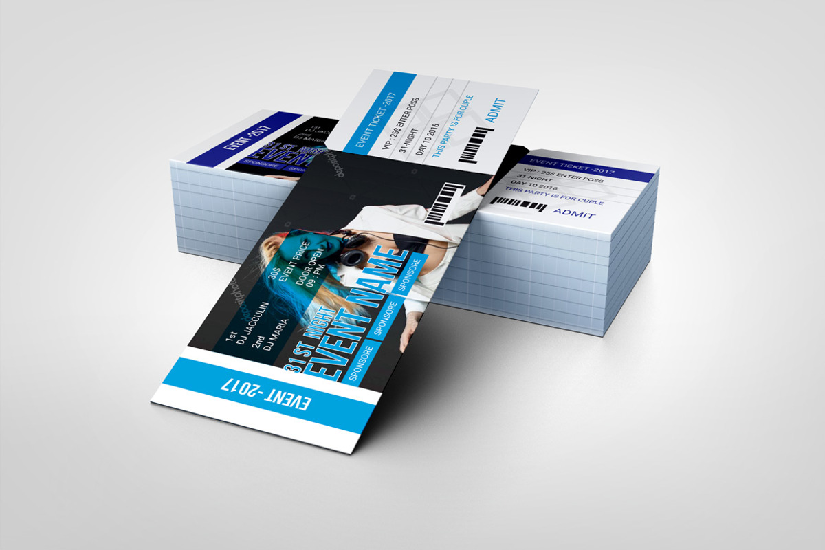 Professional Event Ticket Template, a Card Template by BrandlyTemplate (Photo 3 of 3)