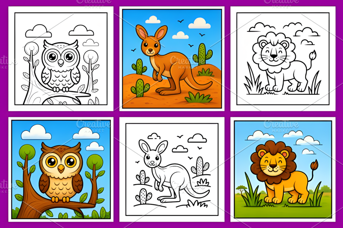 Wild Animals Coloring Book, an Animal Illustration by Coco Bloom (Photo 4 of 5)