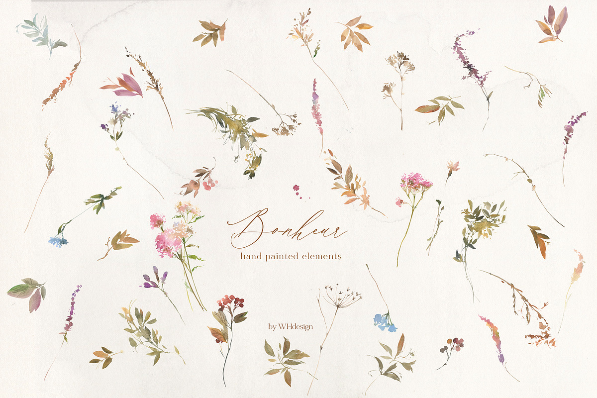 Bonheur Fall Florals Clip Art, an Illustration by whiteheartdesign (Photo 11 of 18)