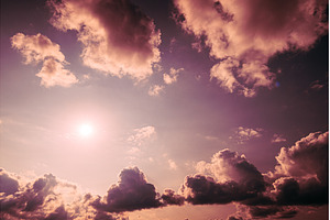 Dramatic Purple Sky with Bright Sun, a Nature Photo by Our Amazing World