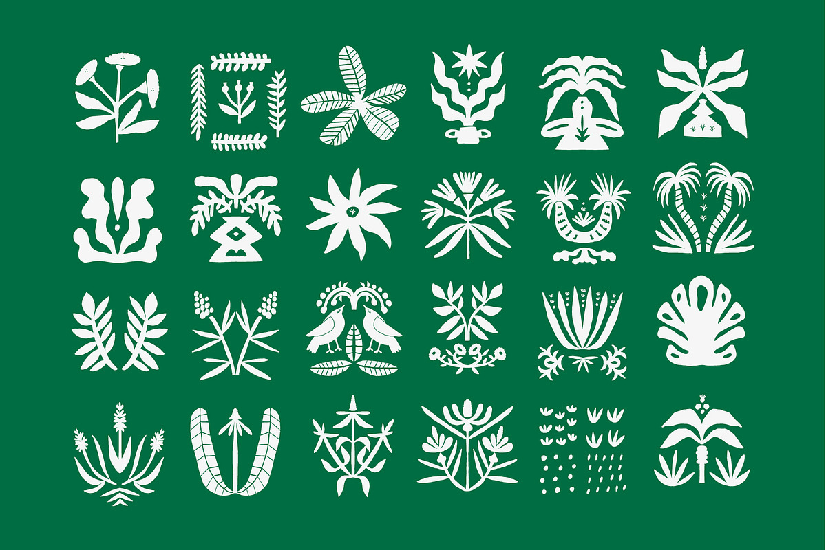 207 FOLK TROPICAL SHAPES AND BORDERS, a Decorative Illustration by Favete Art (Photo 5 of 17)