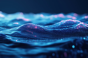 A mesmerizing abstract representation of flowing waves made up of glowing parti, a Photo by Textures & Backgrounds