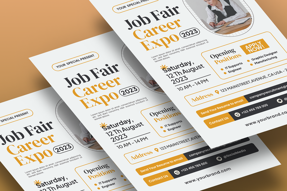 Job Fair Flyer, a Flyer Template by SquidPixey (Photo 5 of 5)