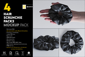 Hair Scrunchie Pack 2 Mockup