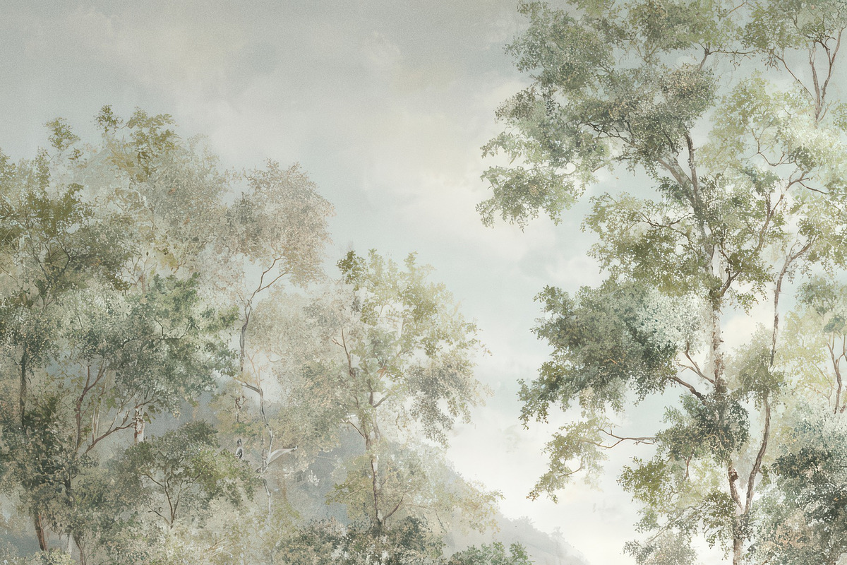 Norwegian Coastal Woodland Wallpaper, a Decorative Illustration by Virgo Studio