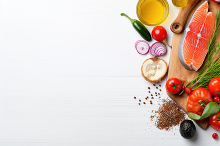 Raw salmon steak with ingredients fo, a Photo by Iftikhar Alam
