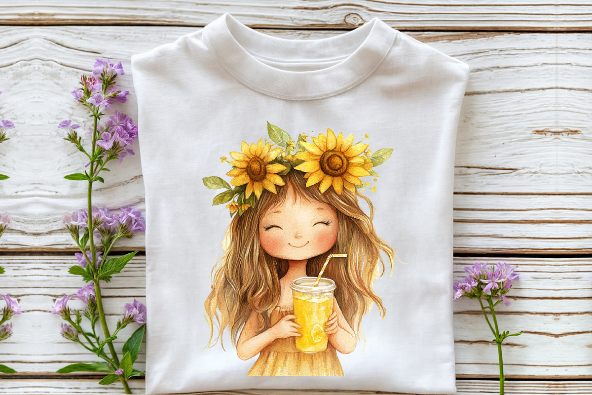 Whimsical Summer Girl Clipart, an Illustration by Rose Art (Photo 4 of 6)