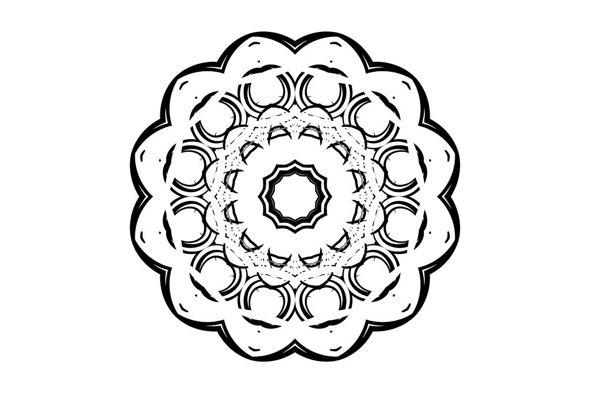 Black and White Mandala Patterns Set, a Decorative Illustration by NJ Himel (Photo 39 of 101)