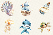 Adventure at Sea Nursery Clipart, an Illustration by OK Design (Thumbnail 2 of 5)