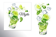 Mojito. Hand drawn watercolor set, a Food Illustration by Daria Ustiugova (Thumbnail 6 of 11)