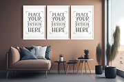 3 Wall Art Mockup, 2x3 Ratio, a Print Template by Ali's Designs (Thumbnail 1 of 3)