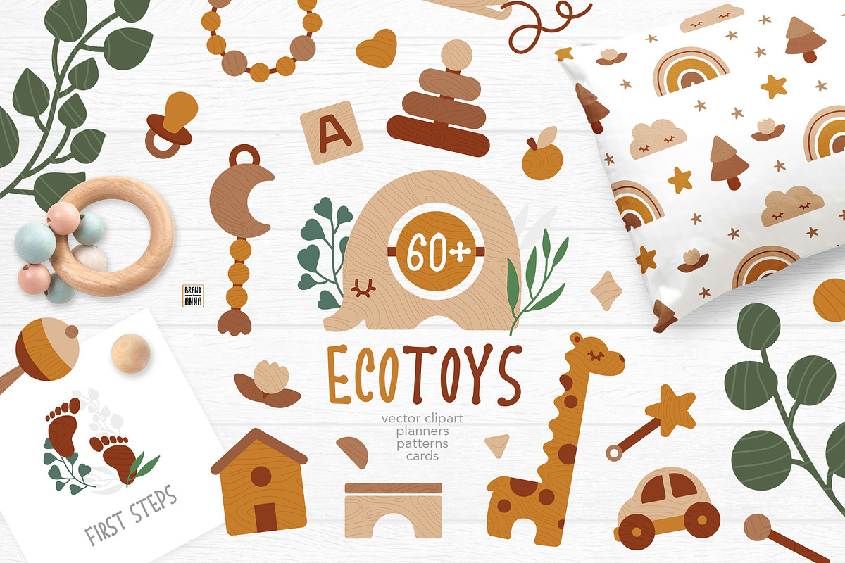 EcoToys & Eucalyptus Vector Clipart, an Animal Illustration by Brandianna (Photo 1 of 10)