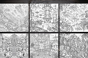 Alien Sci Fi Coloring Pages Bundle, a Brochure Template by LA Design (Thumbnail 4 of 10)