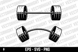 Illustration of barbell SVG, a Sport Illustration by Vectorhight