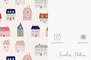 Whimsical Houses Seamless Pattern PN, a Pattern Graphic by Pati Charm Studio (Thumbnail 5 of 8)