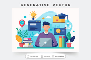 A person in a purple sweater works o, a Graphic by SouravDesign