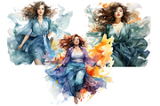 Watercolor Curvy Beauty Clipart, a Person Illustration by Mash Mash Stickers (Thumbnail 3 of 9)