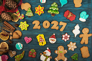 Christmas gingerbread cookies for
