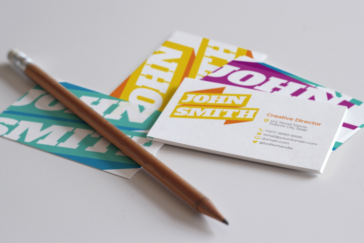 Graphic Ribbon Business Cards, a Business Card Template by Yes! Creative (Photo 2 of 5)