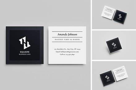 Square Business Card Mockup