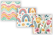 Whimsy Bright Digital Paper Pack, a Pattern Graphic by FloridPrintables (Thumbnail 4 of 8)