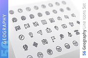 Geography Line Icons Set, an Outline Icon by Voysla's Shop (Thumbnail 1 of 4)
