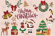 Merry Little Christmas Clipart, a Decorative Illustration by Oh Darling Graphics (Thumbnail 1 of 2)