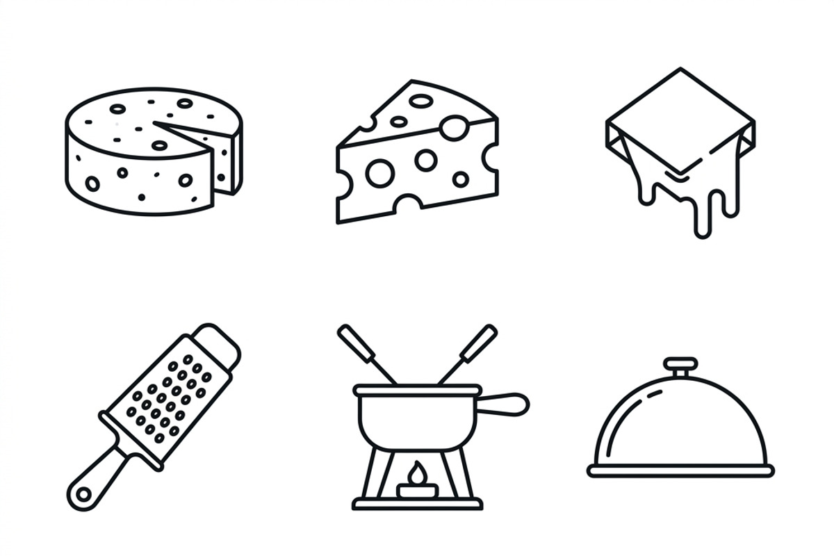 Bundles Set Cheese Brand Icons, an Outline Icon by adenpinkstore (Photo 4 of 13)