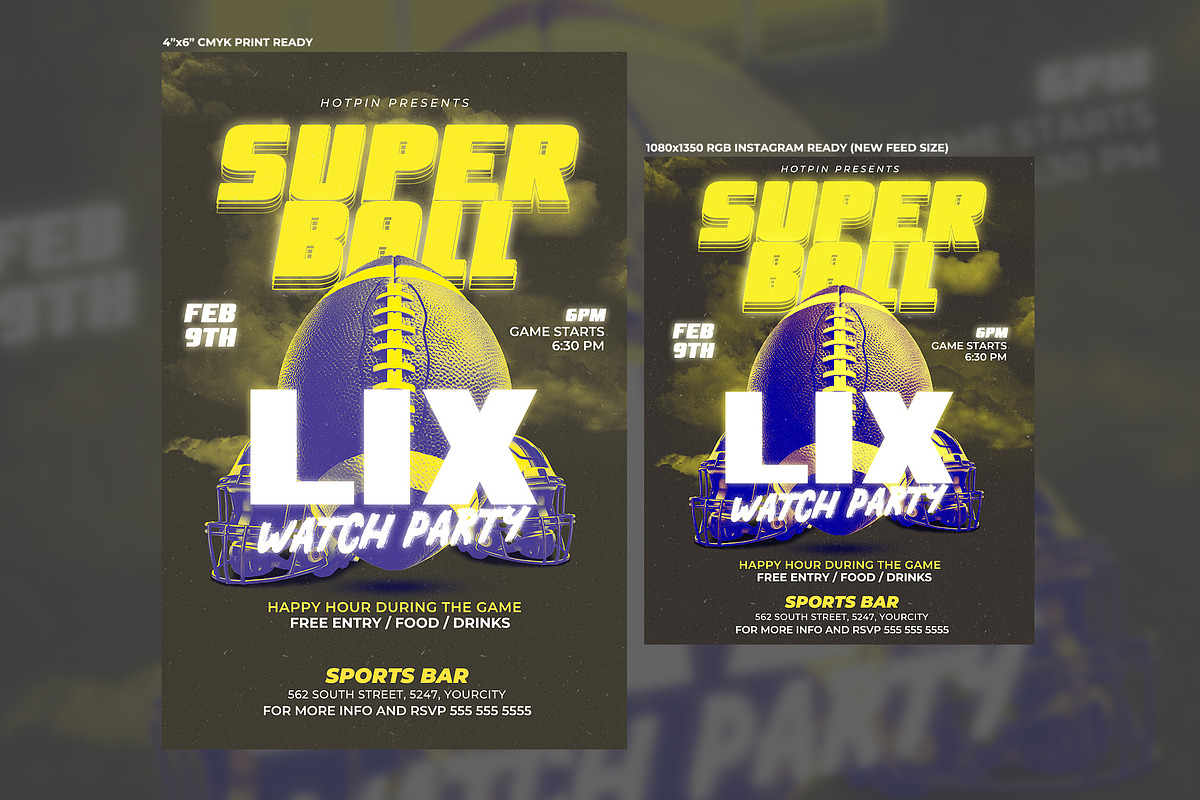 Football Flyer Template, a Flyer Template by Hotpin (Photo 3 of 3)