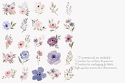 watercolor floral clipart set, a Decorative Illustration by Patishop Art (Thumbnail 10 of 10)