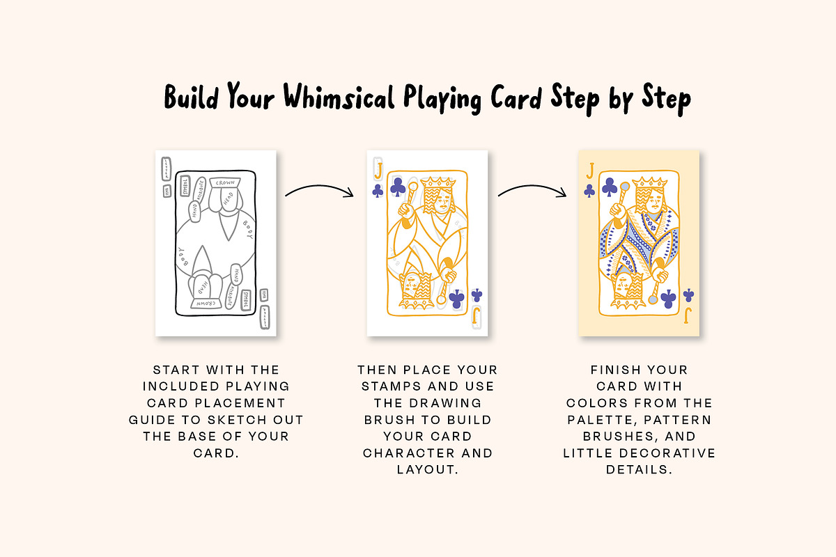 Whimsy Playing Cards for Procreate, a Brush Add-On by Pencil Twist (Photo 2 of 11)