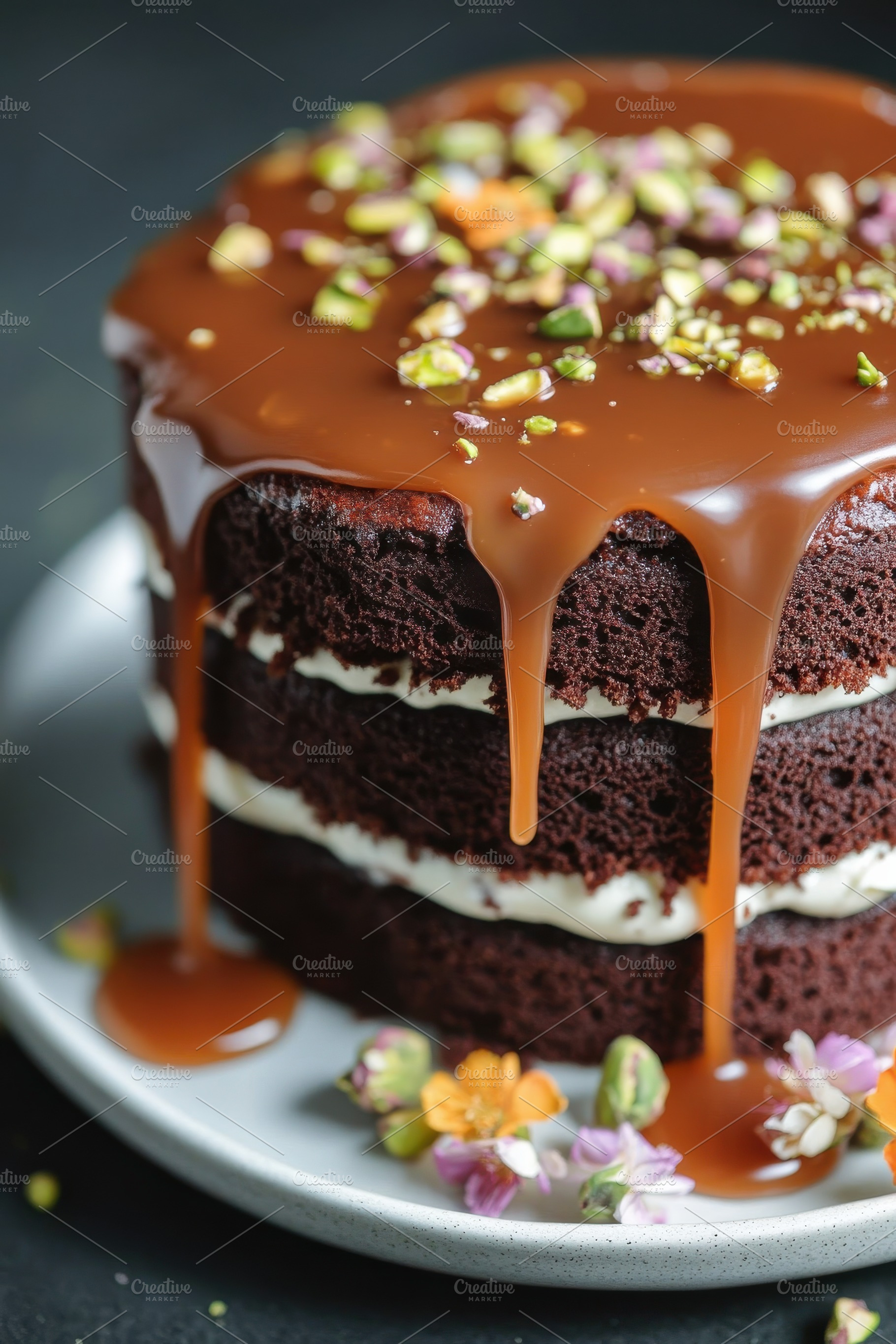Triple Chocolate Fudge Cake, a Food & Drink Photo by Virgo Studio