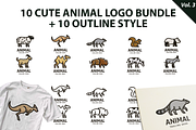 Cute Animal Logo Bundle Vol 3, a Branding & Logo Template by Qilart (Thumbnail 1 of 3)