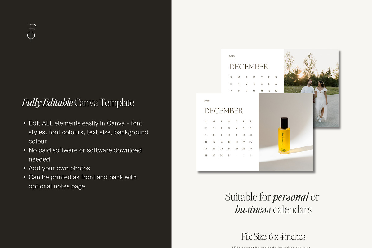 2025 Photo Calendar Canva Template, a Templates & Theme by Fern and Oak Creative (Photo 2 of 7)