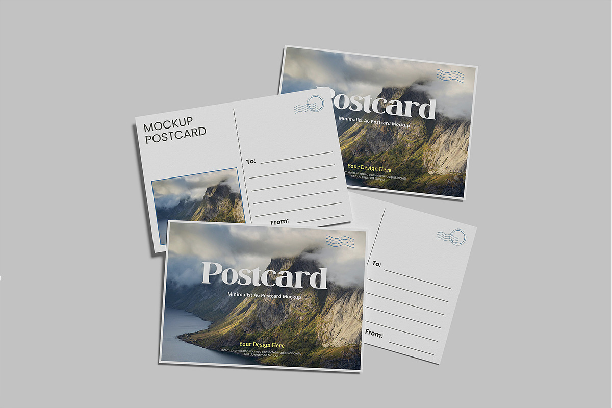Minimalist A6 Postcard Mockup, a Card Template by lamorastudio (Photo 11 of 11)