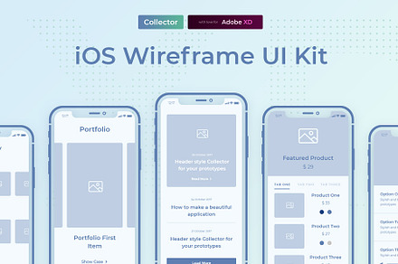Collector iOS Wireframe UI Kit, a Wireframe Template by Creatoly