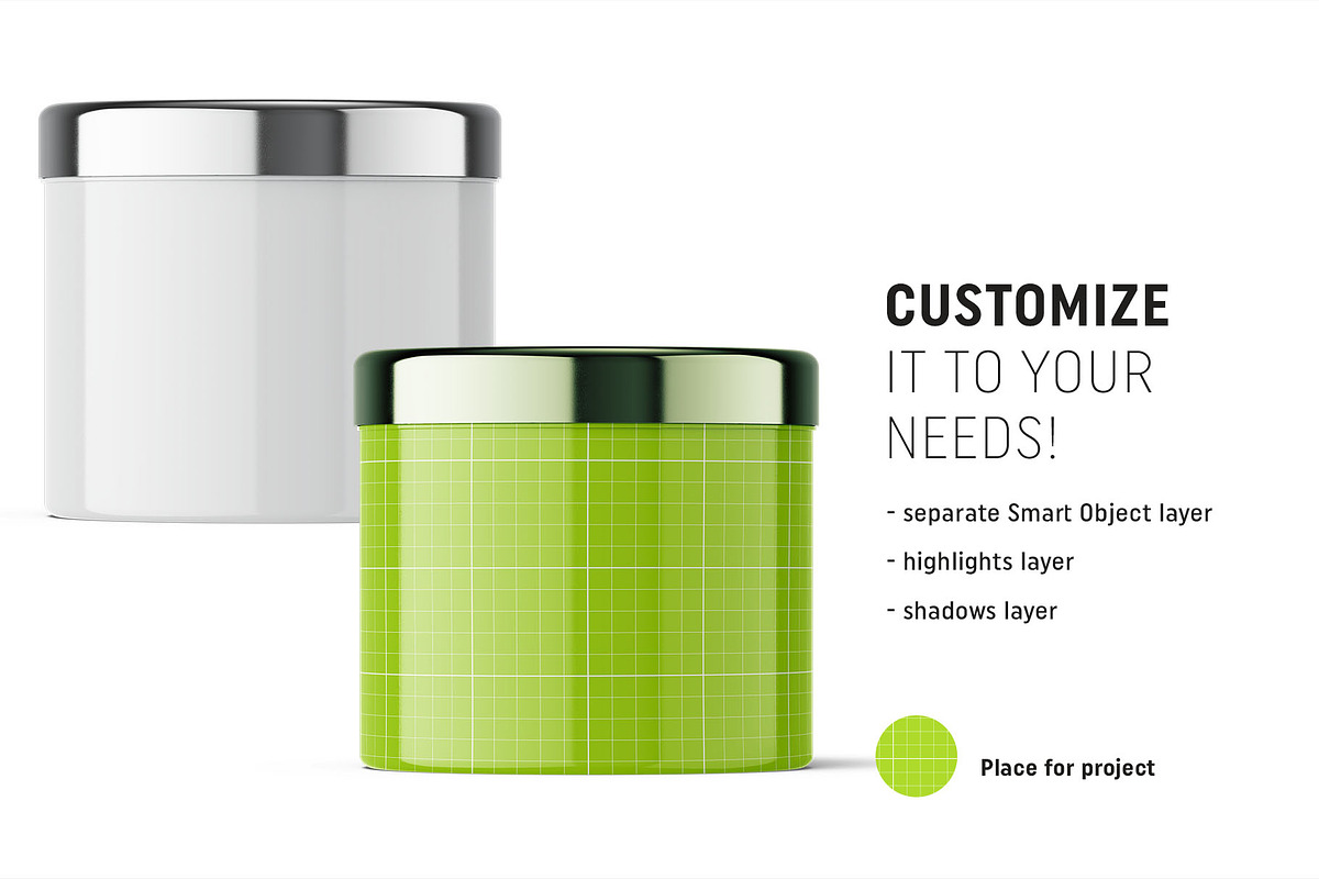 Glossy jar mockup, a Packaging Mockup by Smarty Mockups (Photo 2 of 5)