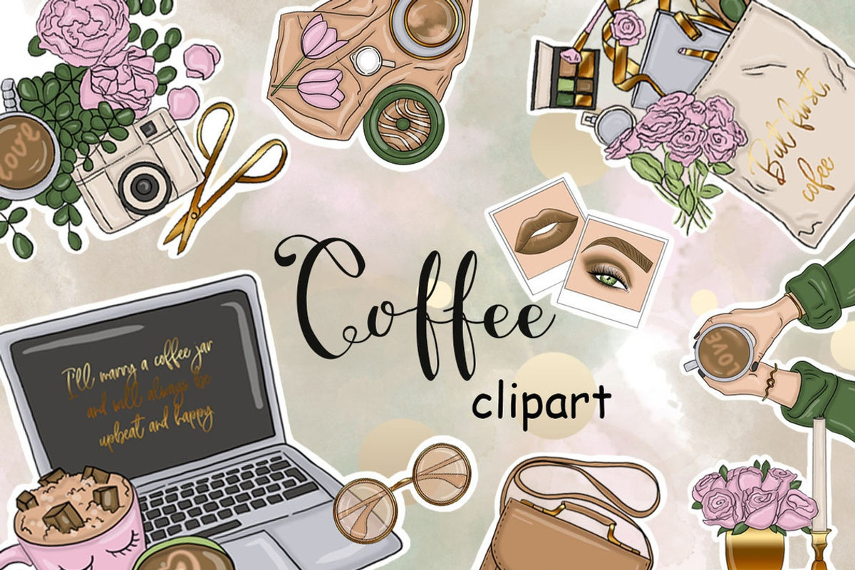 Coffee Clipart, a Food Illustration by GlamArtZhanna (Photo 1 of 3)