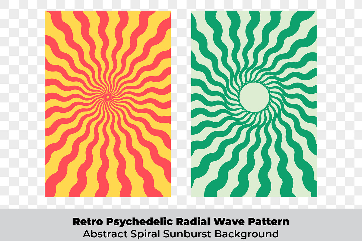 Retro Psychedelic Radial Wave Patter, a Pattern Graphic by Unique Design Team (Photo 1 of 3)