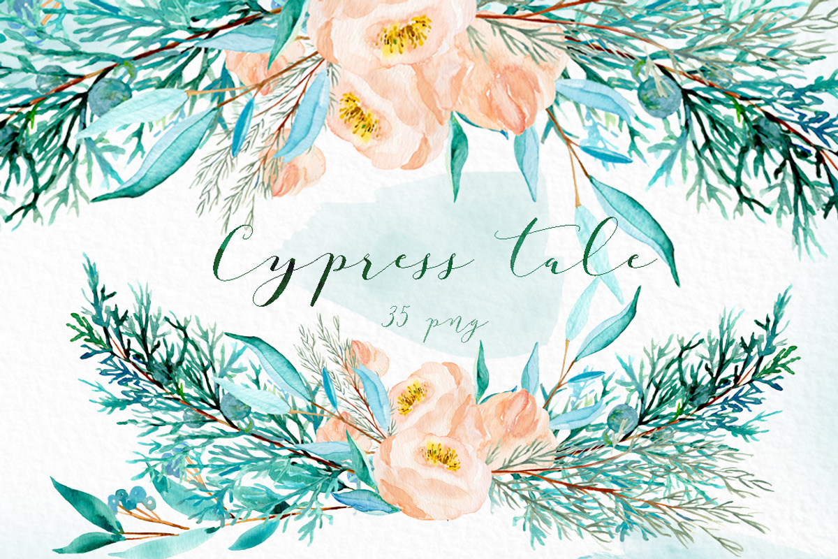 Cypress. Watercolor clipart, a Decorative Illustration by LABFcreations (Photo 10 of 12)