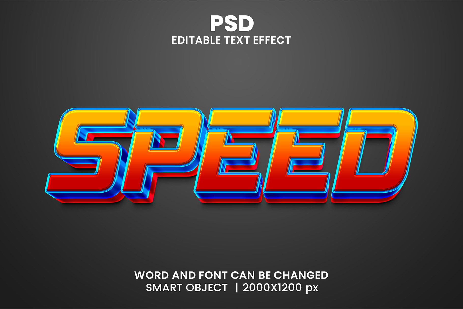 Speed 3d Editable Psd Text Effect, a Layer Style Add-On by bdrobin