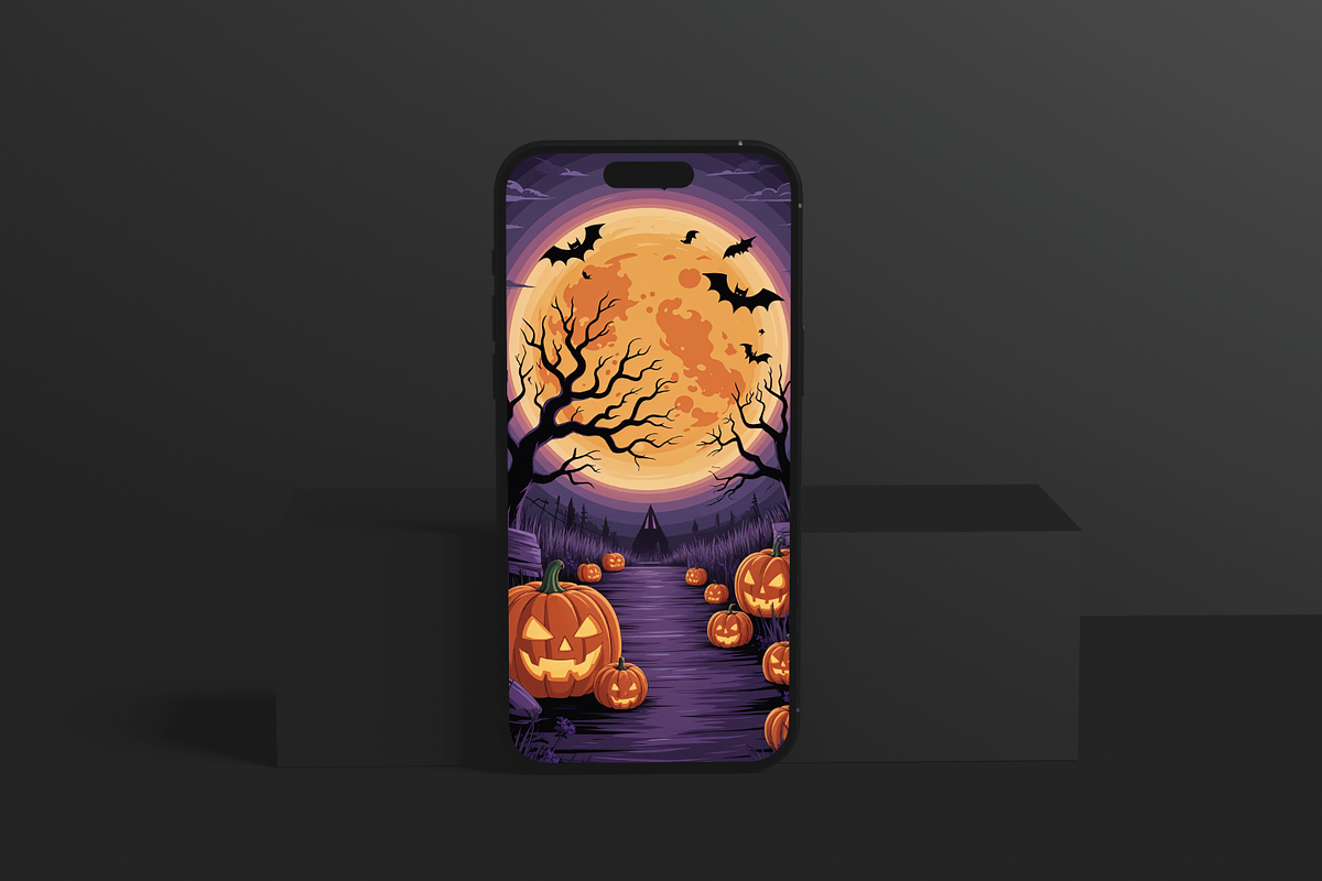 6 halloween wallpapers, a Background Graphic by Redmixx Design (Photo 5 of 5)